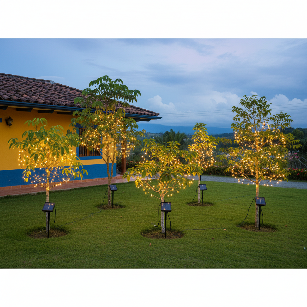 Luces Navidad  Energía Solar Prem 100Led - FULL MEGA TIENDAS