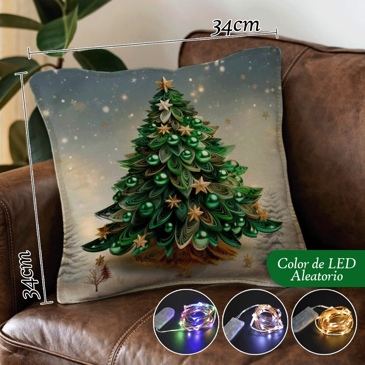 Set Fundas Navideñas x4 Con Luces SFN01 - FULL MEGA TIENDAS