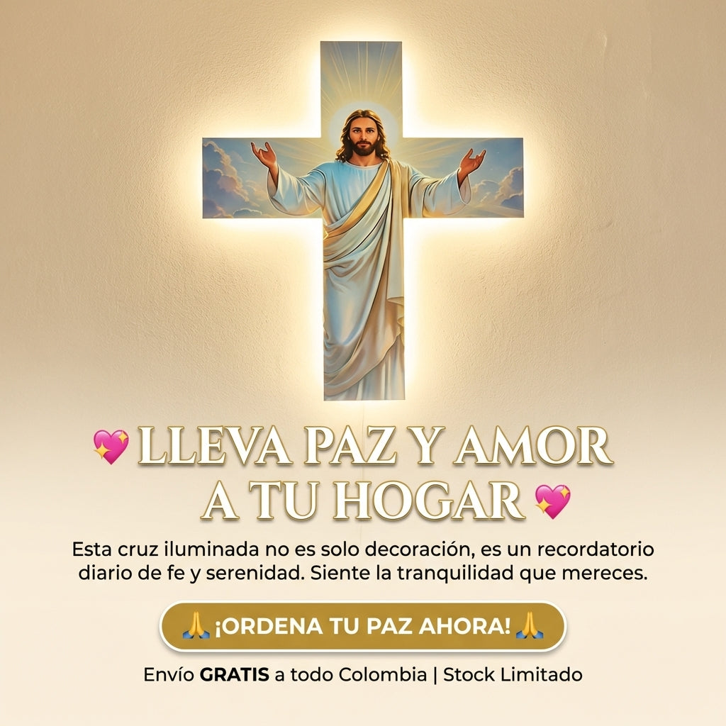 Cruz de Madera con Luz LED
