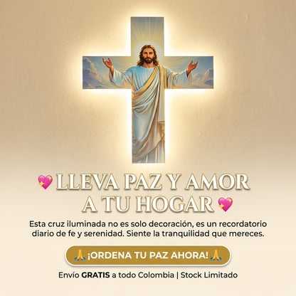 Cruz de Madera con Luz LED