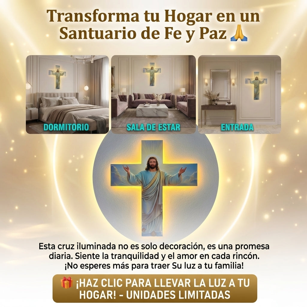 Cruz de Madera con Luz LED